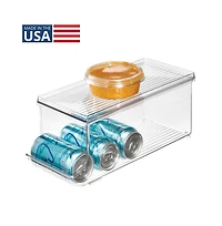 iDesign Soda Can Organizer with Lid for Pantry - Clear - Made in Usa