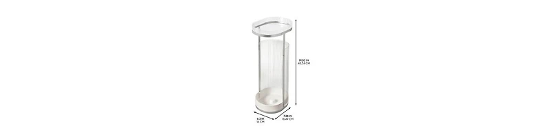 iDesign Fluted Toilet Paper Storage Holder with Shelf - Clear/Satin/Gray