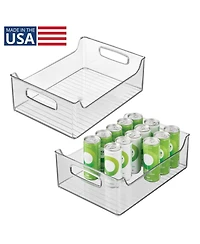 iDesign Plastic Stackable Pantry Bin with Handles, Clear, Made in Usa