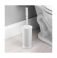 iDesign Plastic Toilet Brush and Holder for Bathroom - White