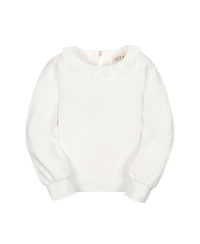 Hope & Henry Little and Big Girls' Organic Long Sleeve Ruffle Collar Knit Top