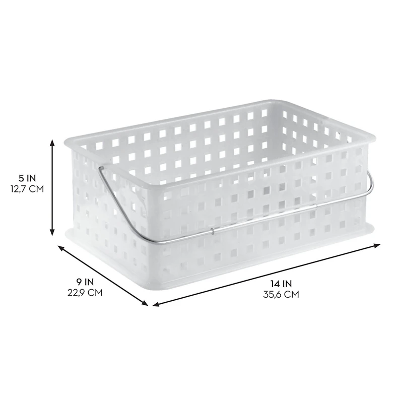 iDesign Medium Stackable Shower Caddy Basket, Clear/Frost, Made in Usa