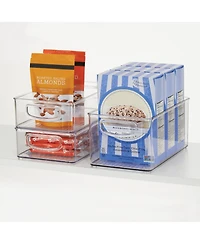 iDesign Plastic Stackable Pantry Bins with Handles, 3 Pack, Clear, Made in Usa