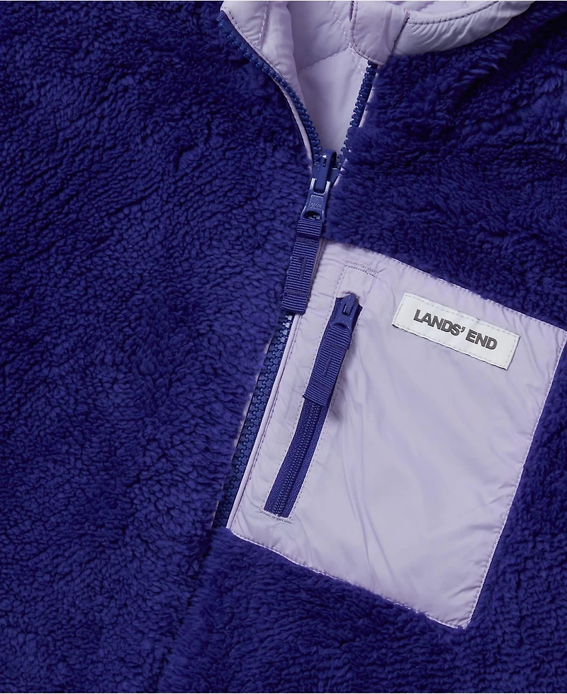 Lands' End Girls FeatherFree Reversible High Pile Insulated Jacket