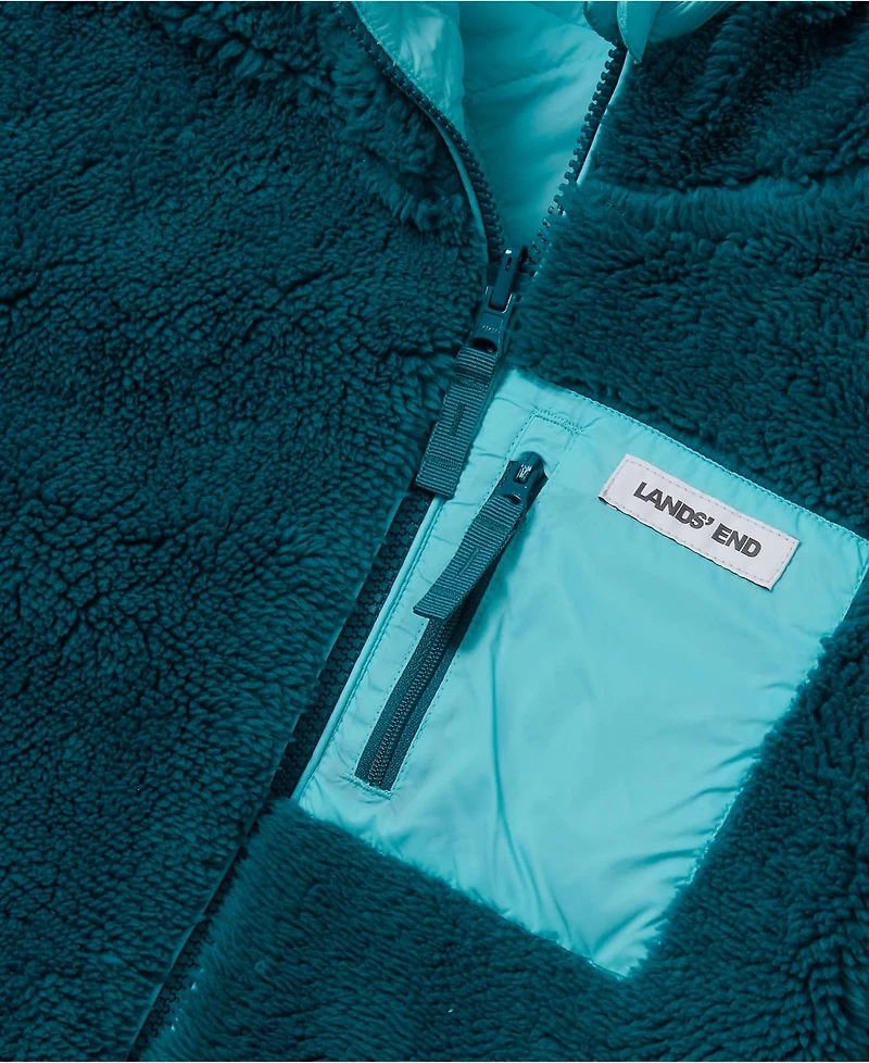 Lands' End Girls FeatherFree Reversible High Pile Insulated Jacket