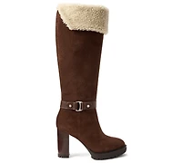 Lauren Ralph Women's Tasha Suede & Shearling Tall Heel Boot