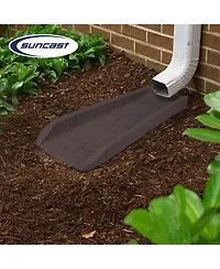 Suncast Outdoor Decorative Rain Gutter Downspout Splash Block, Java (2 Pack)