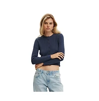Cotton On Women's Crew Neck Cardigan