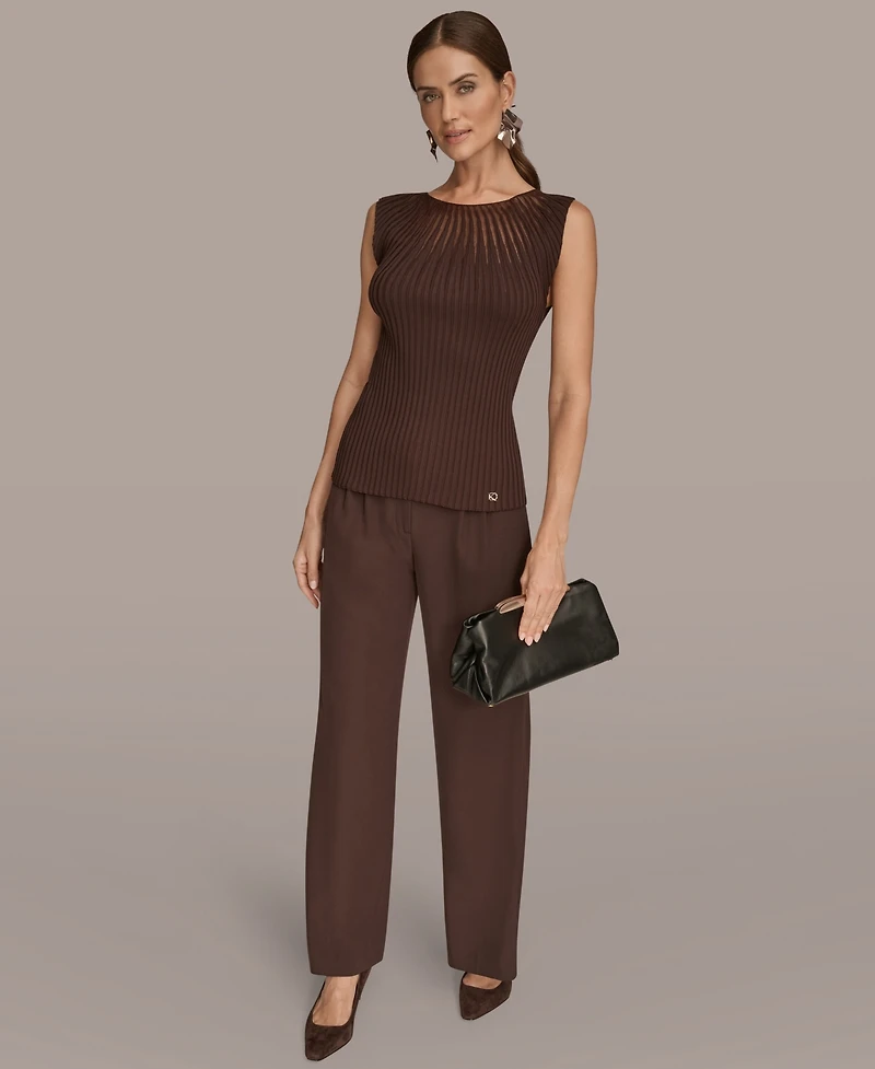 Donna Karan New York Women's Mesh Detail Sleeveless Knit Top