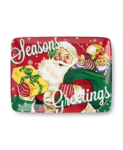 Certified International Santa's Retro Christmas Rectangular Platter