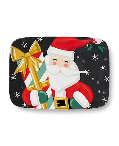 Certified International Christmas Whimsy Santa Rectangular Platter