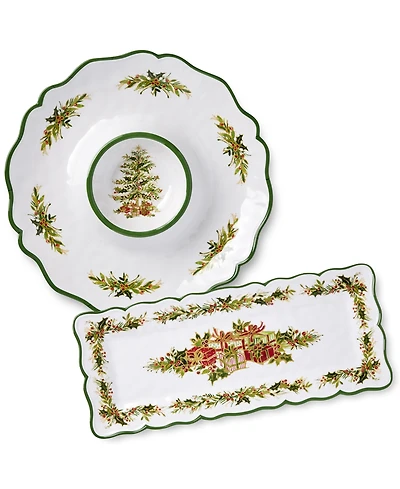 Certified International Holly Tree Melamine 2-Pc. Appetizer Set