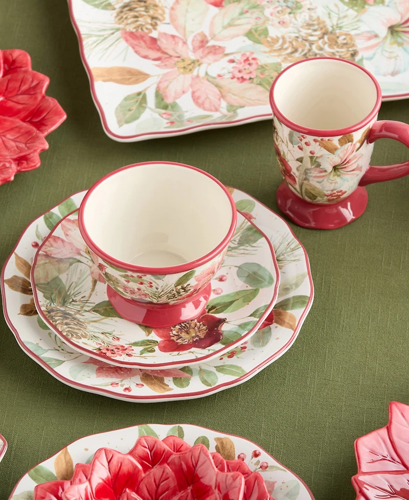Certified International Winter Blooms Mugs, Set of 4