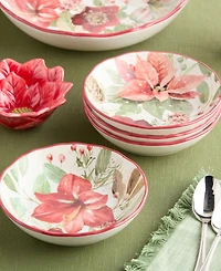 Certified International Winter Blooms Soup Bowls, Set of 4