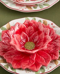Certified International Winter Blooms Poinsettia Ice Cream Bowls, Set of 4