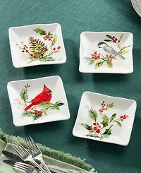 Certified International Holly Vines Canape Plates, Set of 4