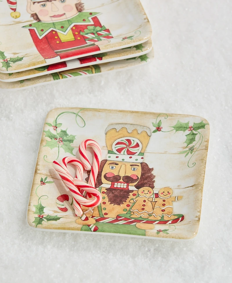 Certified International Nutcracker Parade Dessert Plates, Set of 4