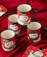 Certified International Christmas Whimsy Snowman Mugs, Set of 4