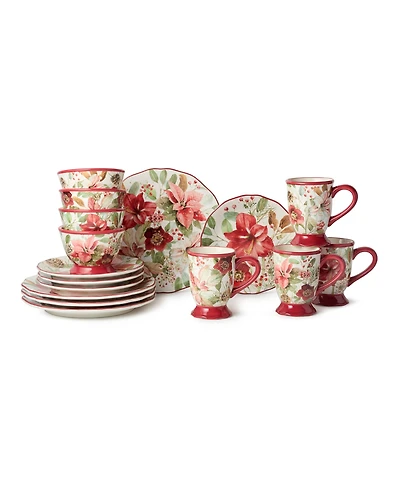 Certified International Winter Blooms 16-Pc. Dinnerware Set, Service for 4