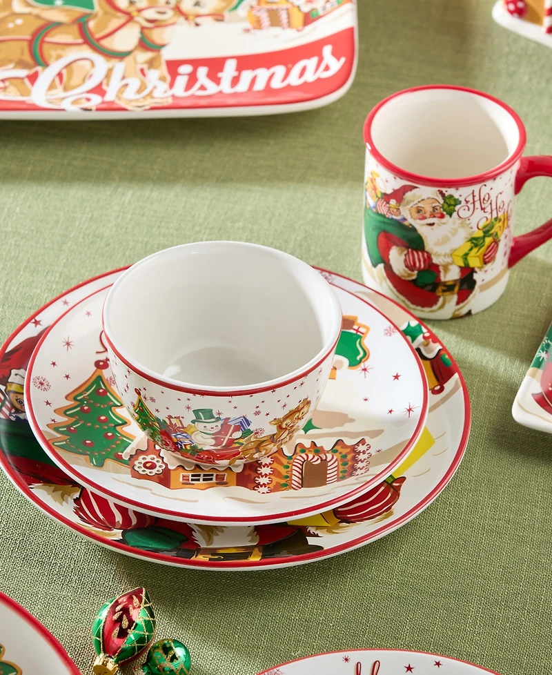 Certified International Santa's Retro Christmas 16-Pc. Dinnerware Set, Service for 4
