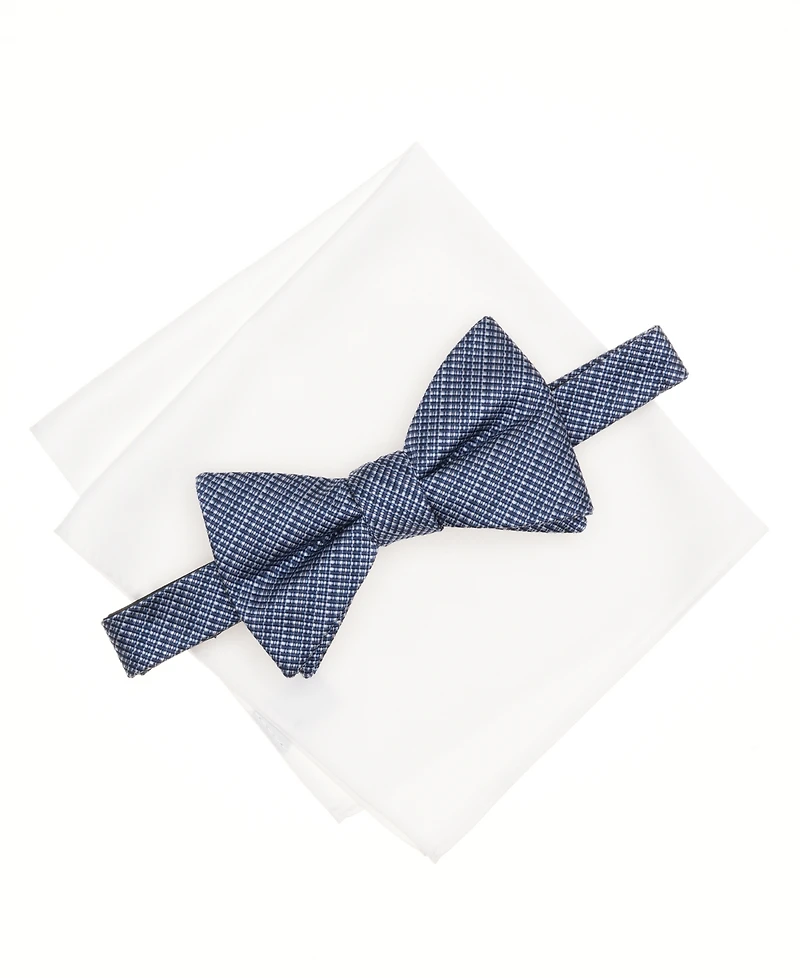 Alfani Men's Balaton Stripe Bow Tie & Solid Pocket Square Set