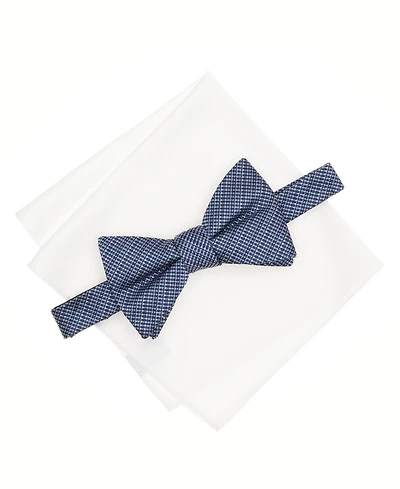 Alfani Men's Balaton Stripe Bow Tie & Solid Pocket Square Set