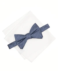 Alfani Men's Balaton Stripe Bow Tie & Solid Pocket Square Set