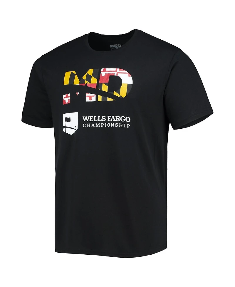 Levelwear Men's Black 2022 Wells Fargo Championship Maryland Flag T-Shirt