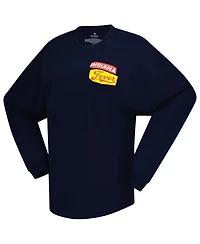 Spirit Jersey Women's Navy Indiana Fever Patches Oversized Long Sleeve T-Shirt