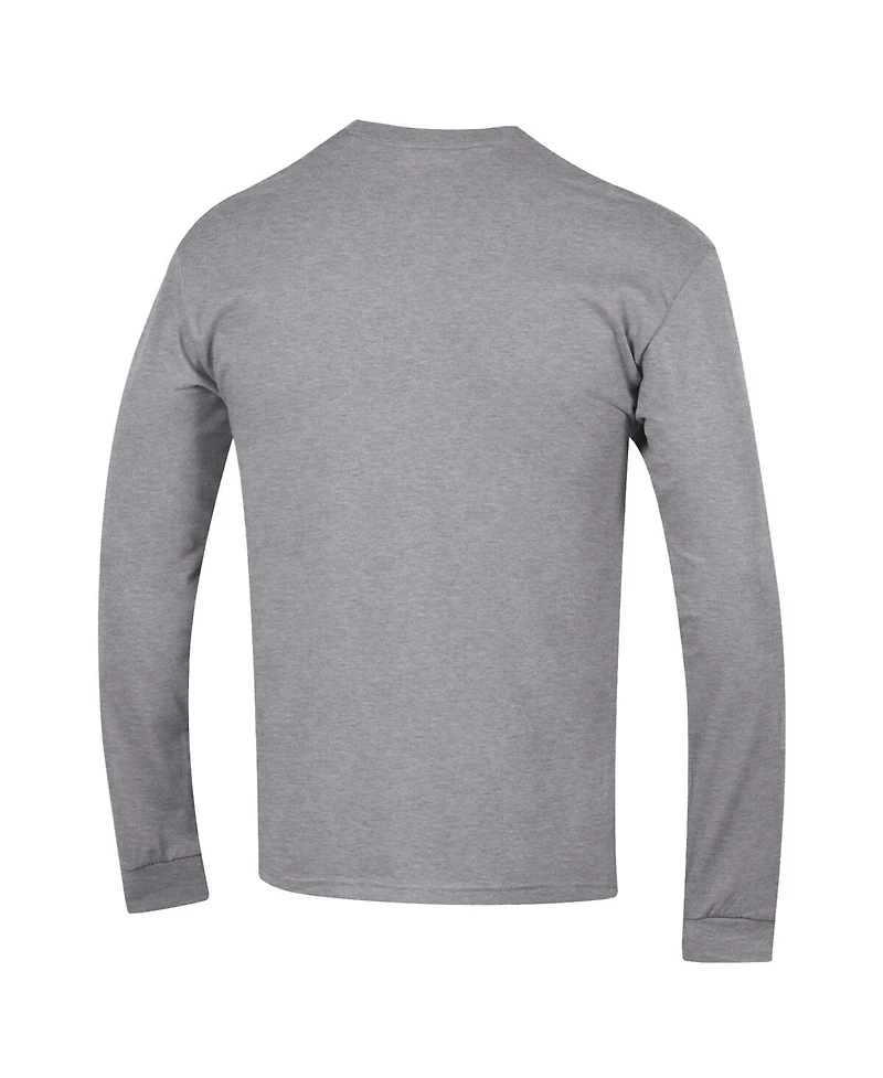 Champion Men's Heather Gray Auburn Tigers Arch Over Logo 2-Hit Long Sleeve T-Shirt