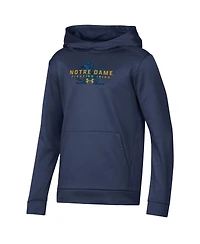 Under Armour Big Boys and Girls Navy Notre Dame Fighting Irish Team Fleece Pullover Hoodie