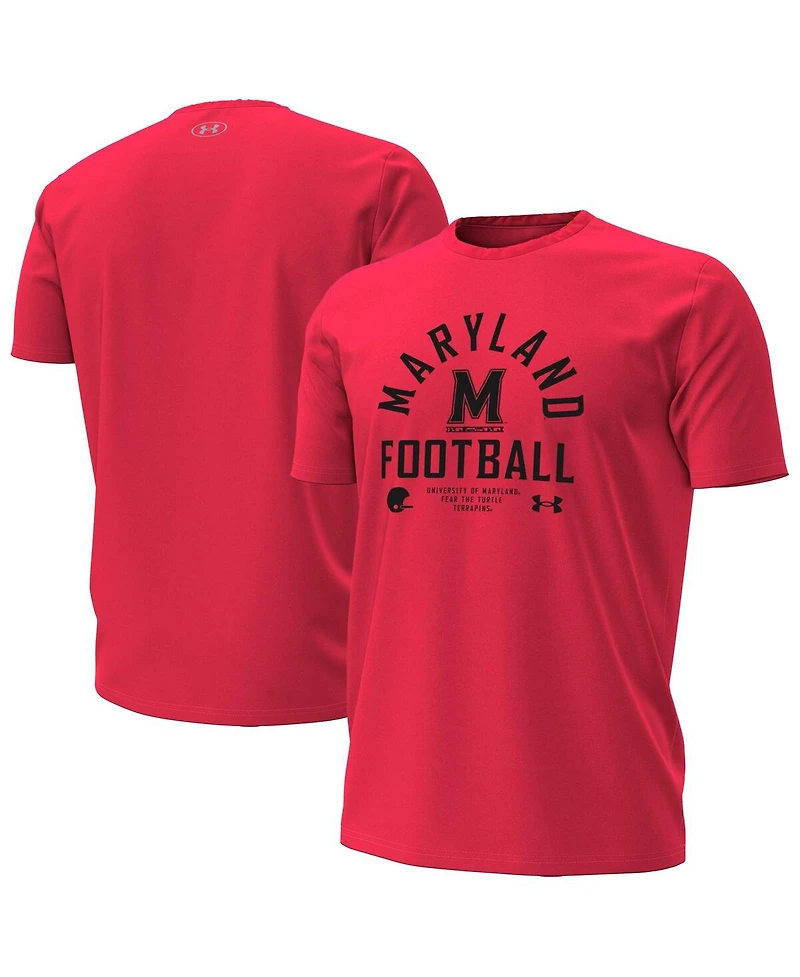 Under Armour Men's Red Maryland Terrapins 2025 Sideline Football Performance T-Shirt
