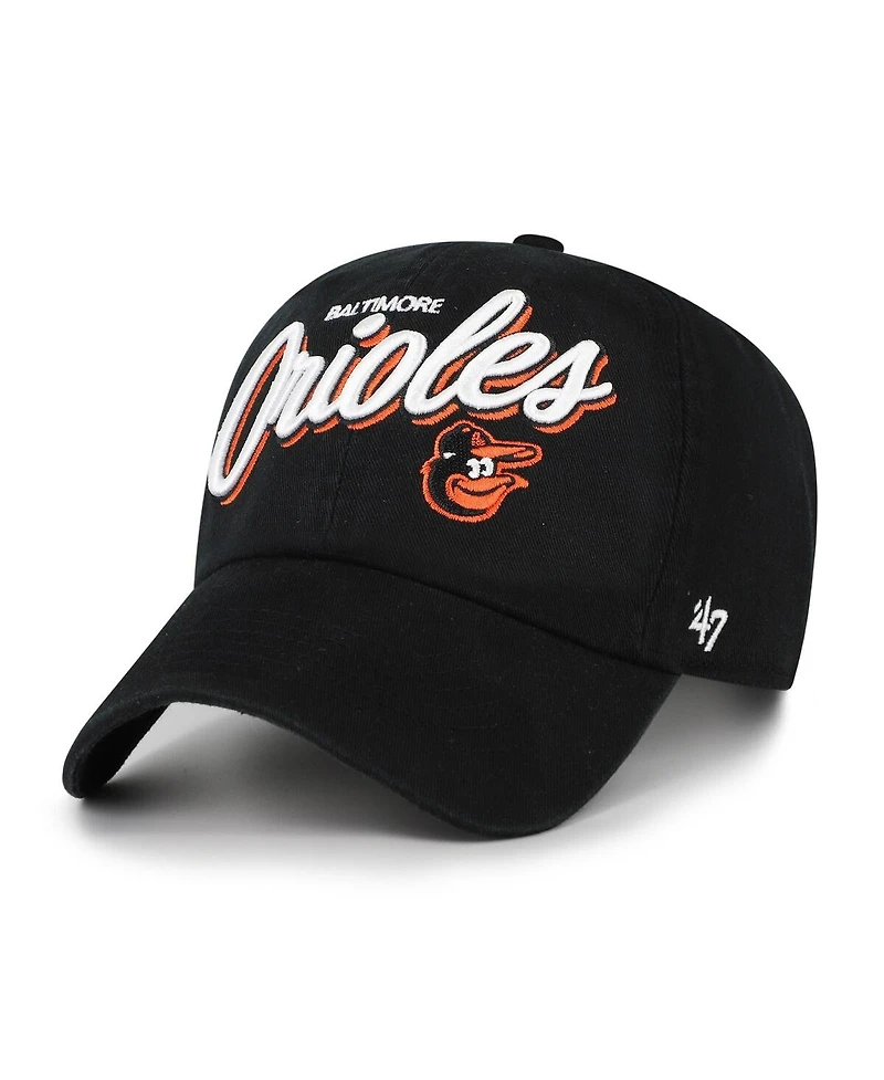 '47 Brand Women's Black Baltimore Orioles Ariana Clean Up Adjustable Hat