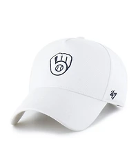 '47 Brand Men's White Milwaukee Brewers Foundational Pinch Offside Adjustable Hat