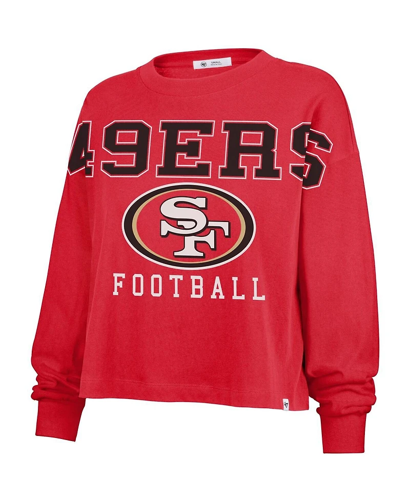'47 Brand Women's Scarlet San Francisco 49ers Outreach City Oversized Long Sleeve T-Shirt