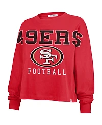 '47 Brand Women's Scarlet San Francisco 49ers Outreach City Oversized Long Sleeve T-Shirt