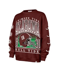 '47 Brand Women's Crimson Alabama Tide Go Big Oversized Pullover Sweatshirt