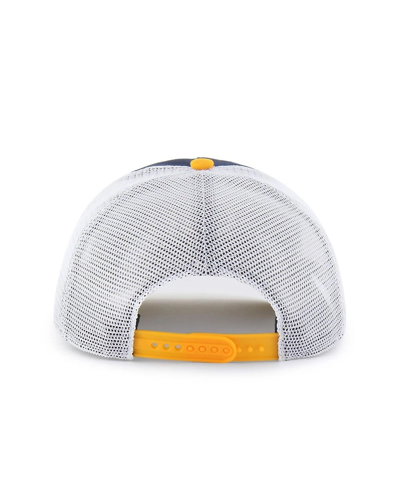 '47 Brand Big Boys and Girls Navy/Gold West Virginia Mountaineers Super Stripe Hitch Adjustable Trucker Hat