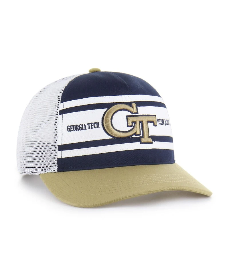 '47 Brand Big Boys and Girls Navy/Gold Georgia Tech Yellow Jackets Super Stripe Hitch Adjustable Trucker Hat