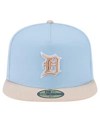 New Era Men's Light Blue/Cream Detroit Tigers Two-Tone Color Pack A-Frame 59FIFTY Fitted Hat