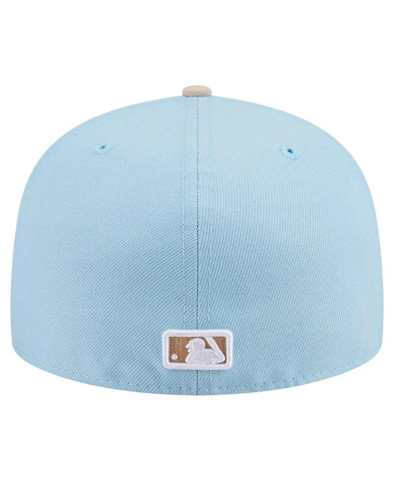 New Era Men's Light Blue/Cream York Yankees Two-Tone Color Pack A-Frame 59FIFTY Fitted Hat
