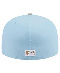 New Era Men's Light Blue/Cream York Yankees Two-Tone Color Pack A-Frame 59FIFTY Fitted Hat
