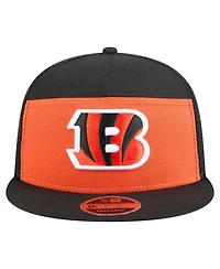 New Era Men's Orange/Black Cincinnati Bengals Outdoor Split Panel 9FIFTY Snapback Hat