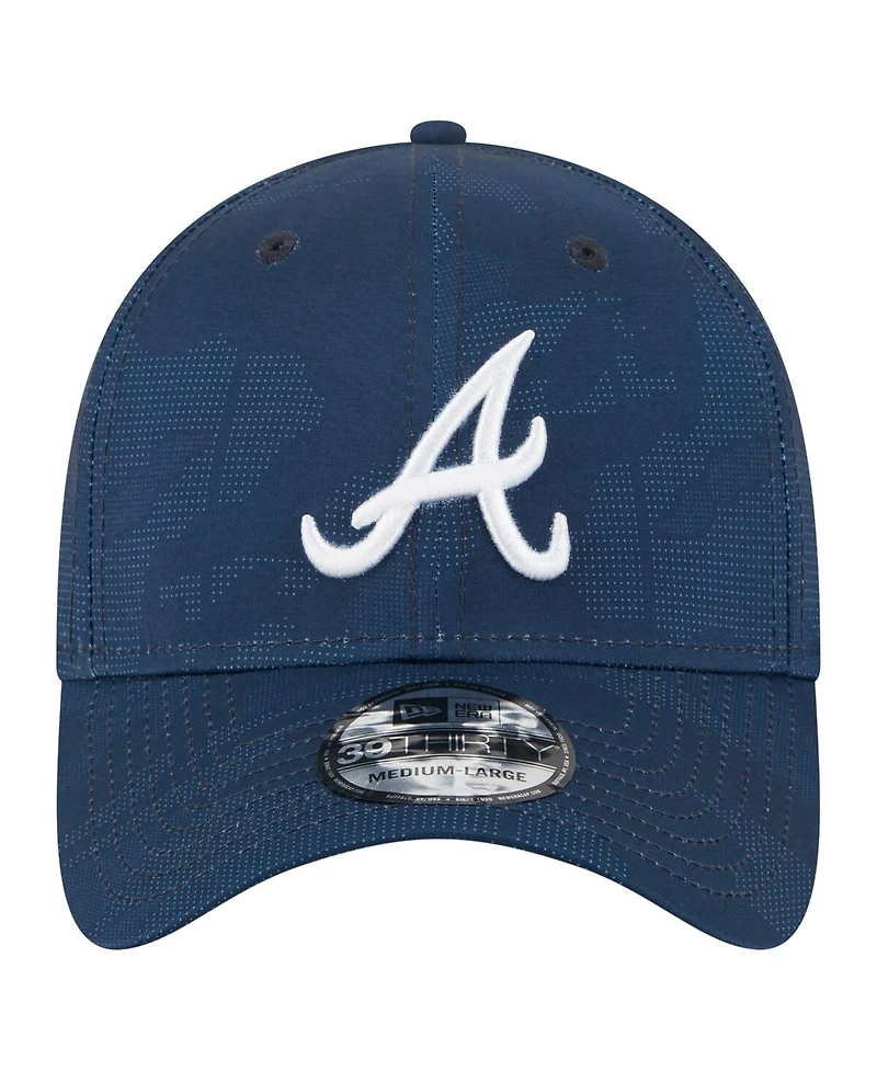 New Era Men's Navy Atlanta Braves Tonal Camo 39THIRTY Flex Hat