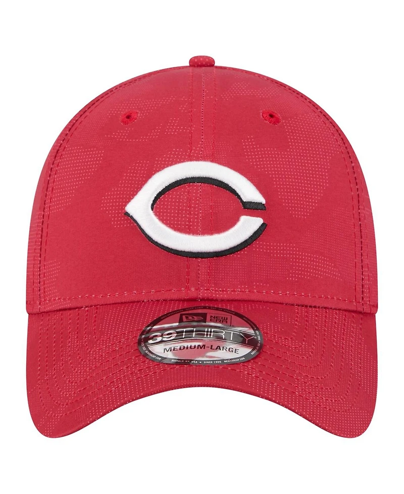 New Era Men's Red Cincinnati Reds Tonal Camo 39THIRTY Flex Hat