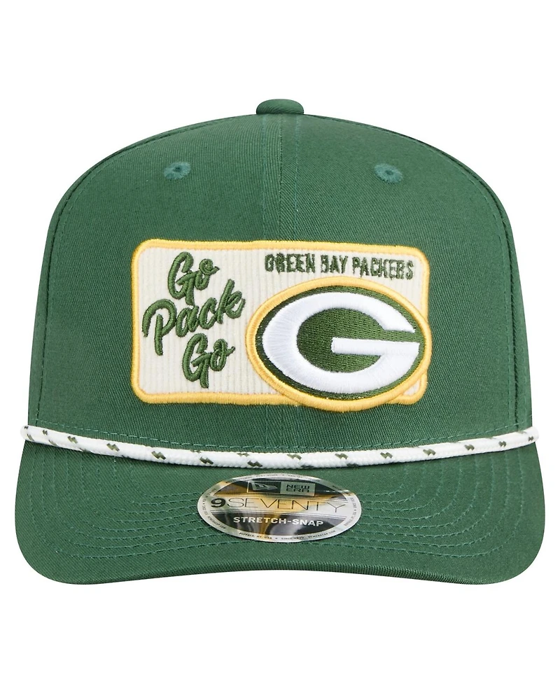 New Era Men's Green Green Bay Packers Chant 9SEVENTY Stretch-Snap Hat