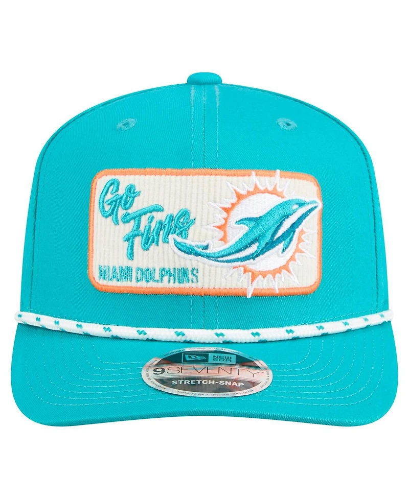 New Era Men's Aqua Miami Dolphins Chant 9SEVENTY Stretch-Snap Hat