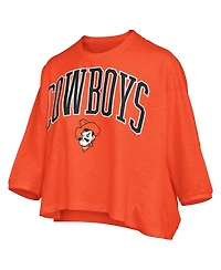 Pressbox Women's Orange Oklahoma State Cowboys Midi Arch Over Logo Oversized T-Shirt