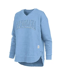 Pressbox Women's Carolina Blue North Tar Heels Westin Poncho V-Neck Pullover Sweatshirt