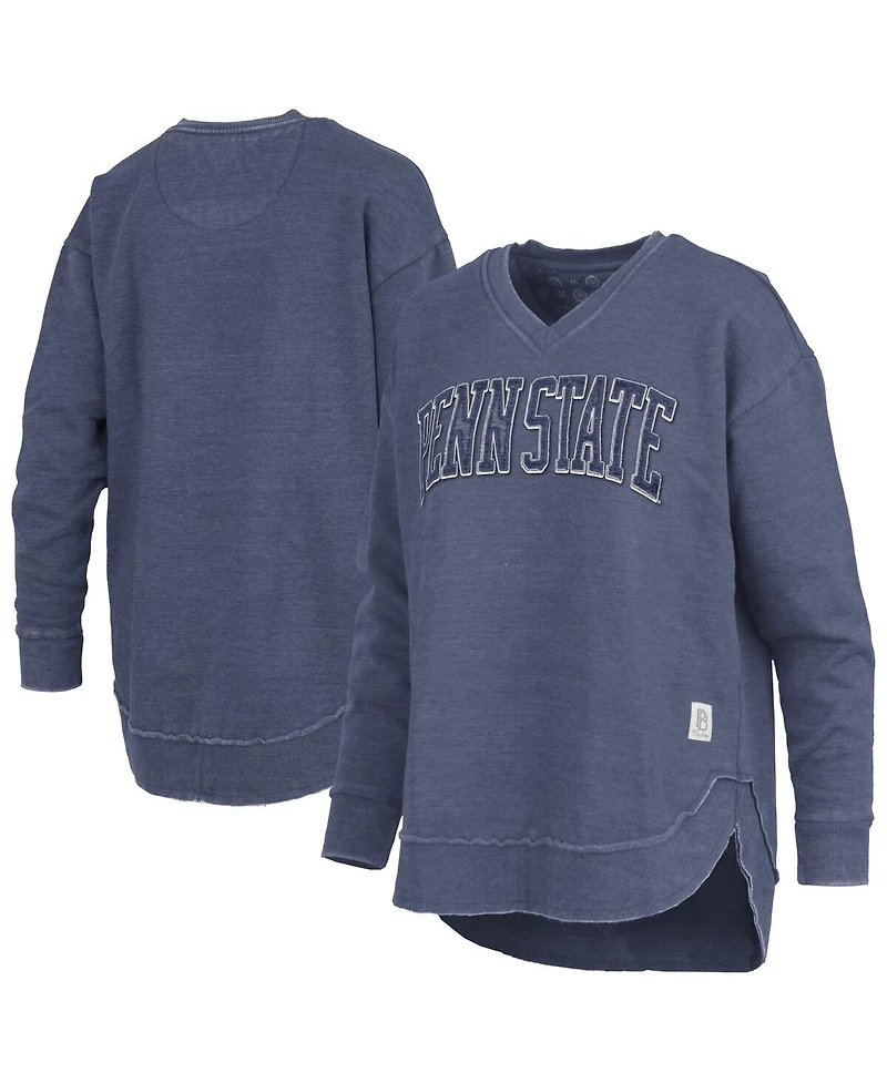Pressbox Women's Navy Penn State Nittany Lions Westin Poncho V-Neck Pullover Sweatshirt